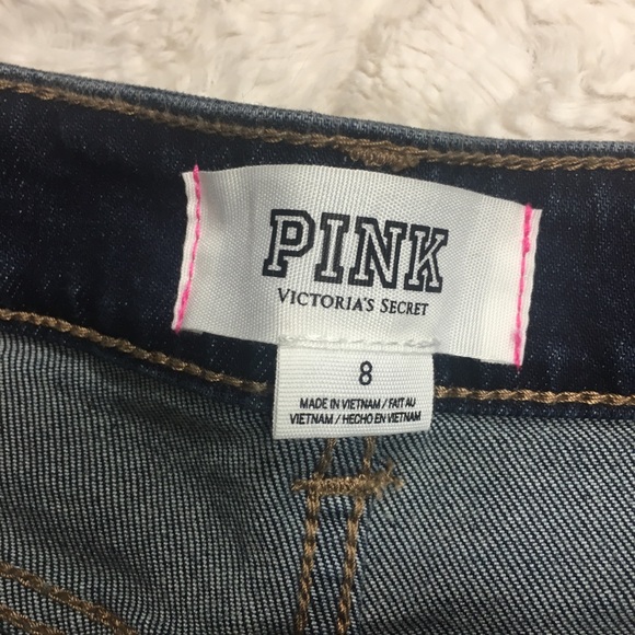 Pink Victoria Secret High Waist Jean Shorts Sz 8 - Picture 3 of 4